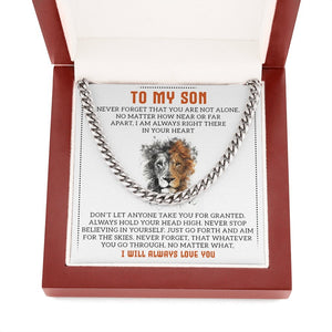 To My Son | You Are Not Alone | Jewelry | C30184T, C30184TG, lx-C30184, PB23-WOOD, PROD-1957639, PT-1772, USER-43062 | TageUnlimited