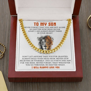 To My Son | You Are Not Alone | Jewelry | C30184T, C30184TG, lx-C30184, PB23-WOOD, PROD-1957639, PT-1772, USER-43062 | TageUnlimited
