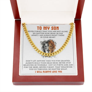 To My Son | You Are Not Alone | Jewelry | C30184T, C30184TG, lx-C30184, PB23-WOOD, PROD-1957639, PT-1772, USER-43062 | TageUnlimited