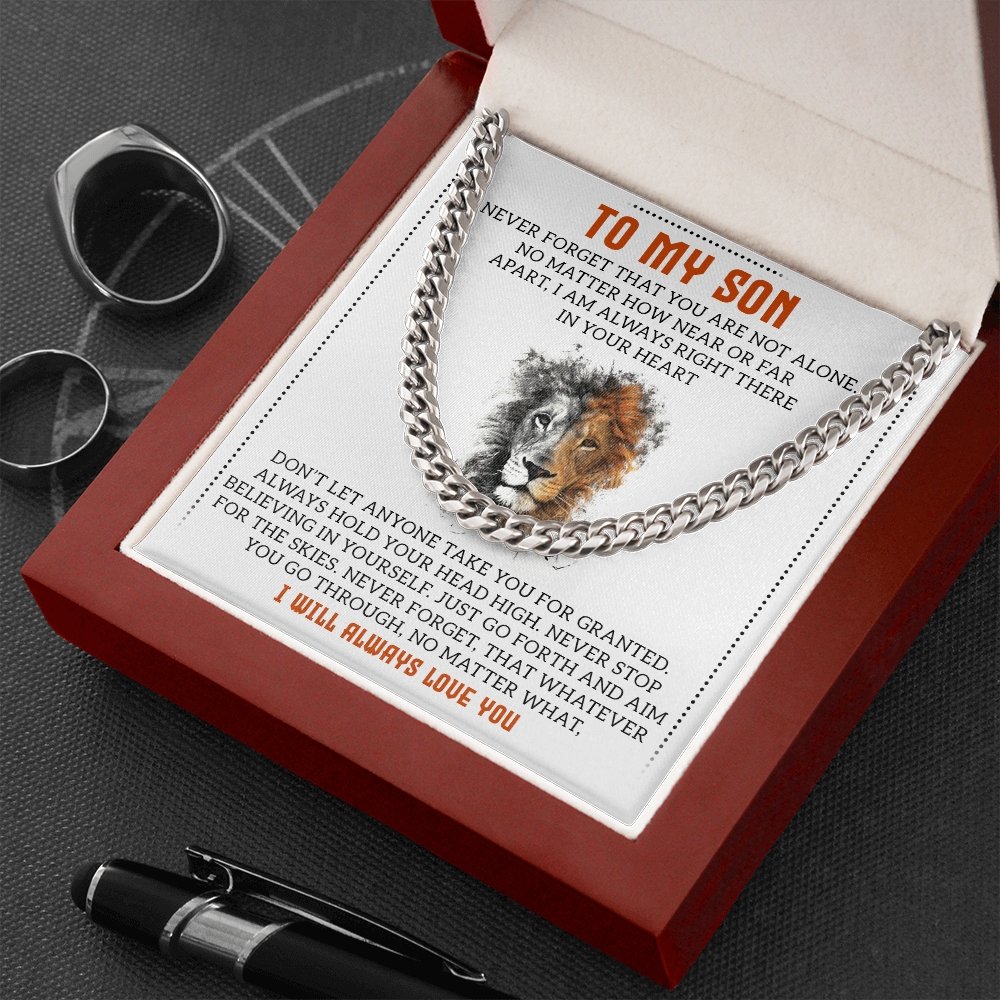 To My Son | You Are Not Alone | Jewelry | C30184T, C30184TG, lx-C30184, PB23-WOOD, PROD-1957639, PT-1772, USER-43062 | TageUnlimited