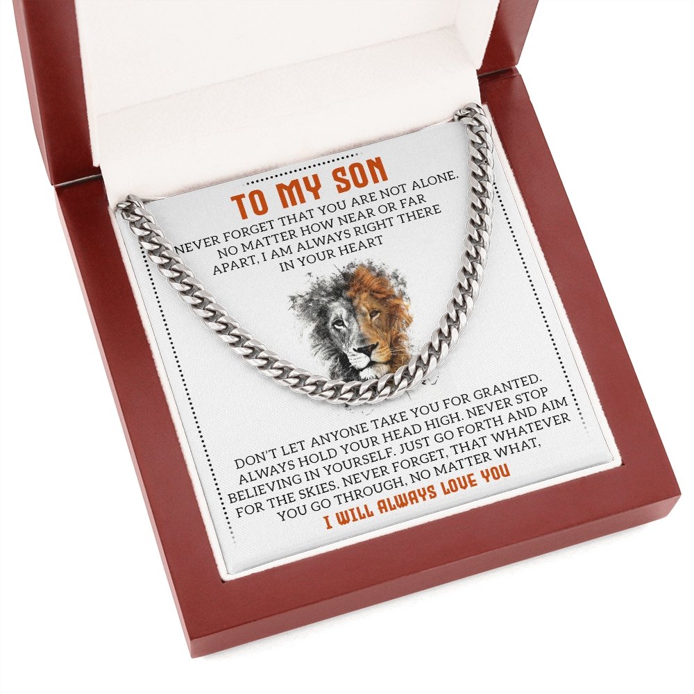 To My Son | You Are Not Alone | Jewelry | C30184T, C30184TG, lx-C30184, PB23-WOOD, PROD-1957639, PT-1772, USER-43062 | TageUnlimited