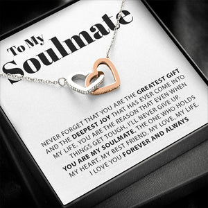 To My Soulmate | Double Hearts Necklace 💓💓 | Jewelry | C30028T, C30028TG, lx-C30028, PB23-WOOD, PROD-1582854, PT-784, TNM-1, USER-43062, WARRANTY-UPSELL | TageUnlimited
