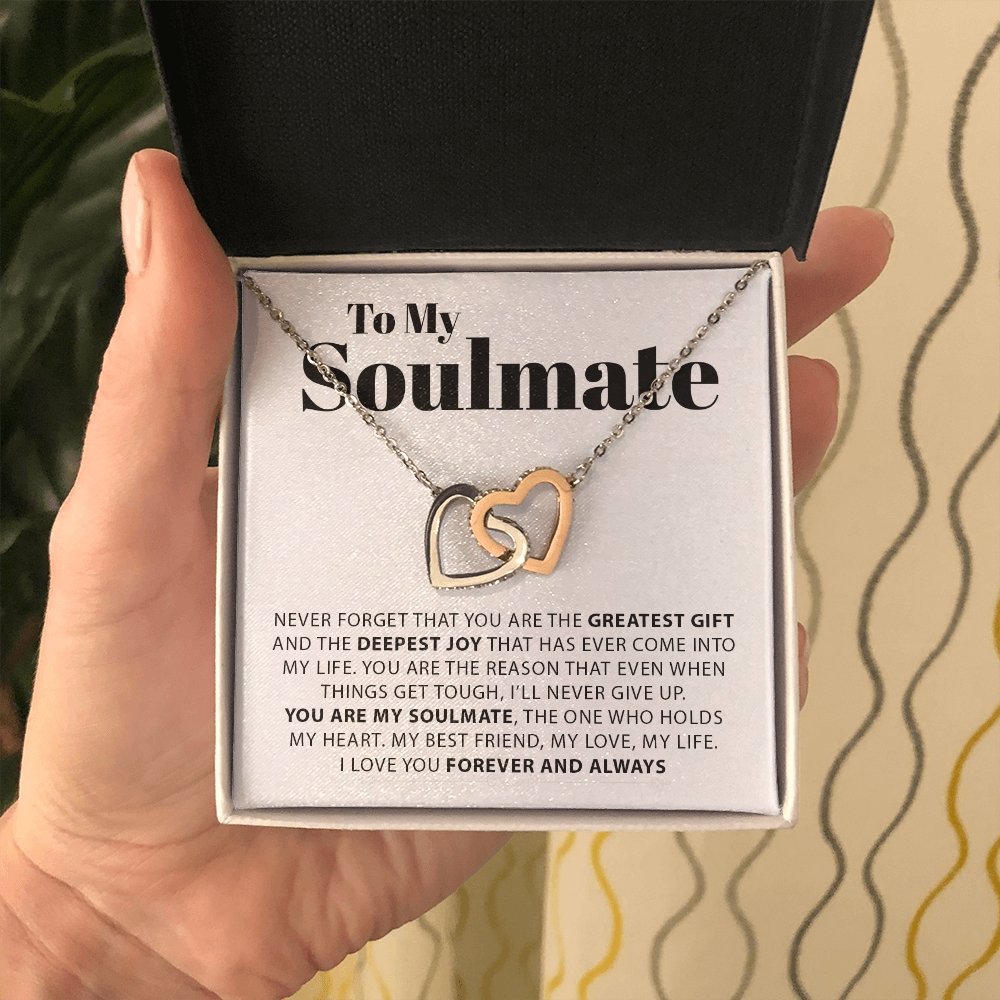 To My Soulmate | Double Hearts Necklace 💓💓 | Jewelry | C30028T, C30028TG, lx-C30028, PB23-WOOD, PROD-1582854, PT-784, TNM-1, USER-43062, WARRANTY-UPSELL | TageUnlimited
