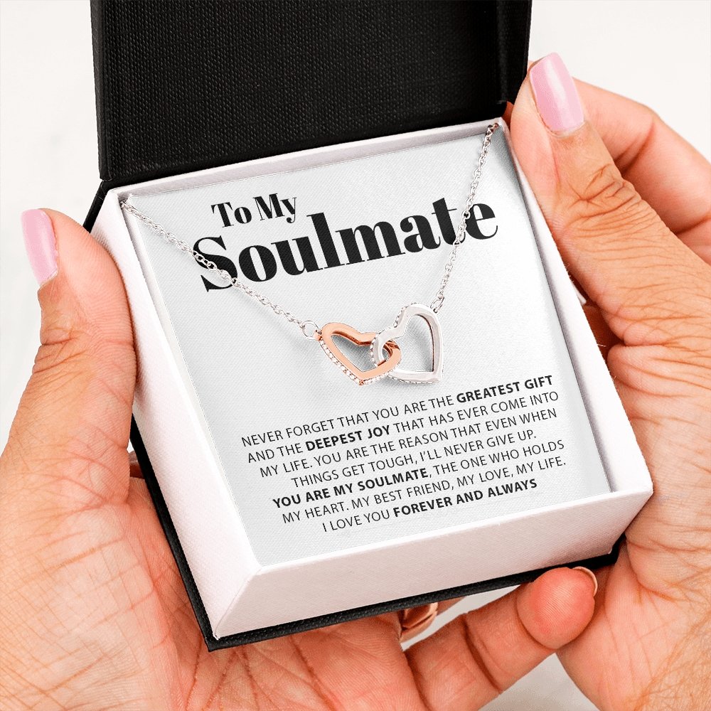 To My Soulmate | Double Hearts Necklace 💓💓 | Jewelry | C30028T, C30028TG, lx-C30028, PB23-WOOD, PROD-1582854, PT-784, TNM-1, USER-43062, WARRANTY-UPSELL | TageUnlimited