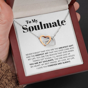 To My Soulmate | Double Hearts Necklace 💓💓 | Jewelry | C30028T, C30028TG, lx-C30028, PB23-WOOD, PROD-1582854, PT-784, TNM-1, USER-43062, WARRANTY-UPSELL | TageUnlimited