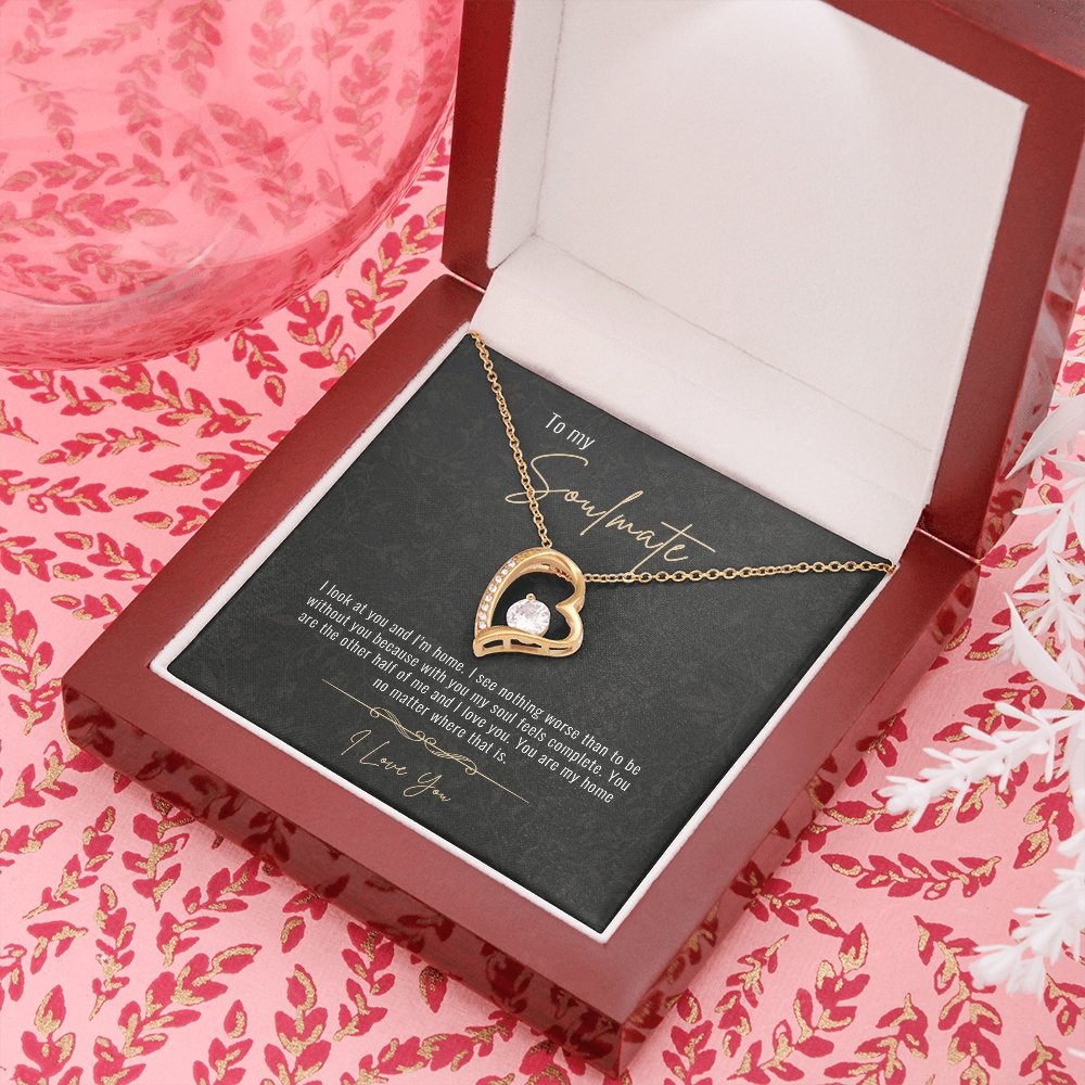 To My Soulmate | Forever Love Necklace | Jewelry | C30025TG, C30025TR, lx-C30025, PB23-WOOD, PROD-1967776, PT-781, TNM-1, USER-43062 | TageUnlimited