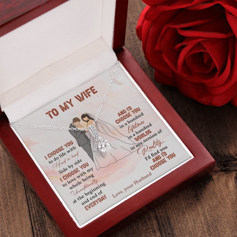 To My Wife | I Choose You To Do Life With ❤️♾️ | Jewelry | C30084TG, C30084TR, lx-C30084, PB23-WOOD, PROD-1871933, PT-930, TNM-1, USER-43062 | TageUnlimited