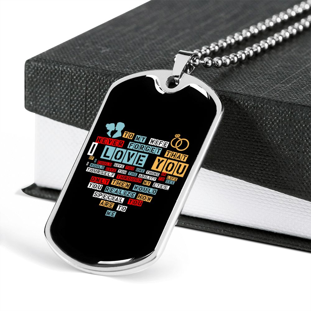 To My Wife | I Love You (Dog Tag) | Jewelry | TageUnlimited