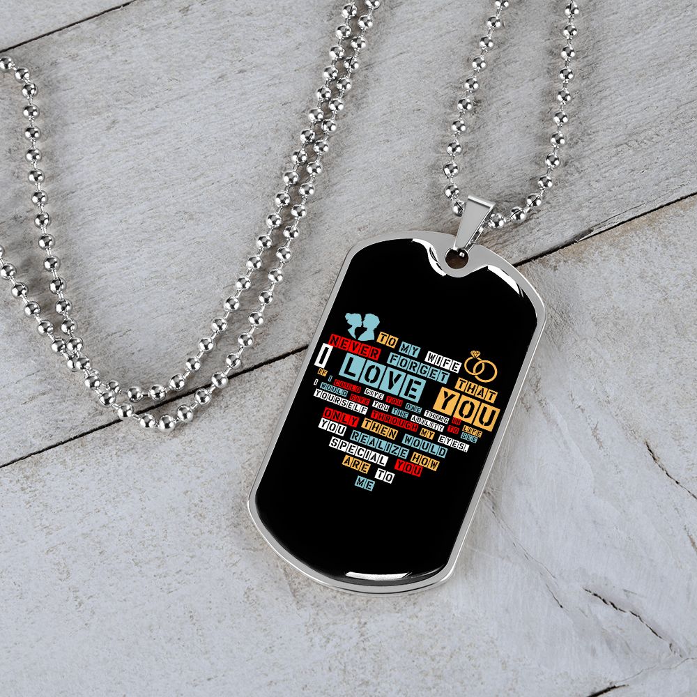 To My Wife | I Love You (Dog Tag) | Jewelry | TageUnlimited