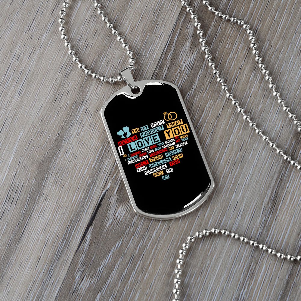 To My Wife | I Love You (Dog Tag) | Jewelry | TageUnlimited