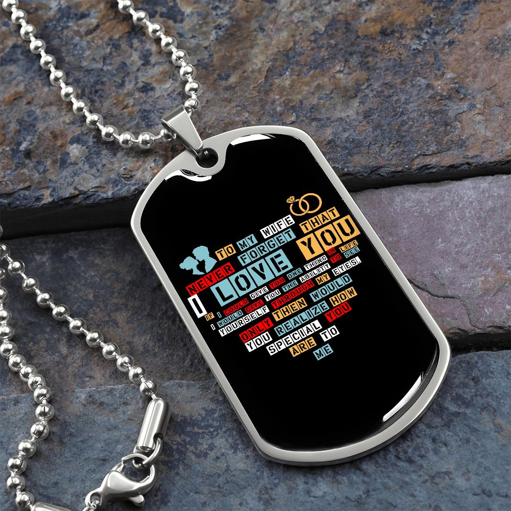 To My Wife | I Love You (Dog Tag) | Jewelry | TageUnlimited