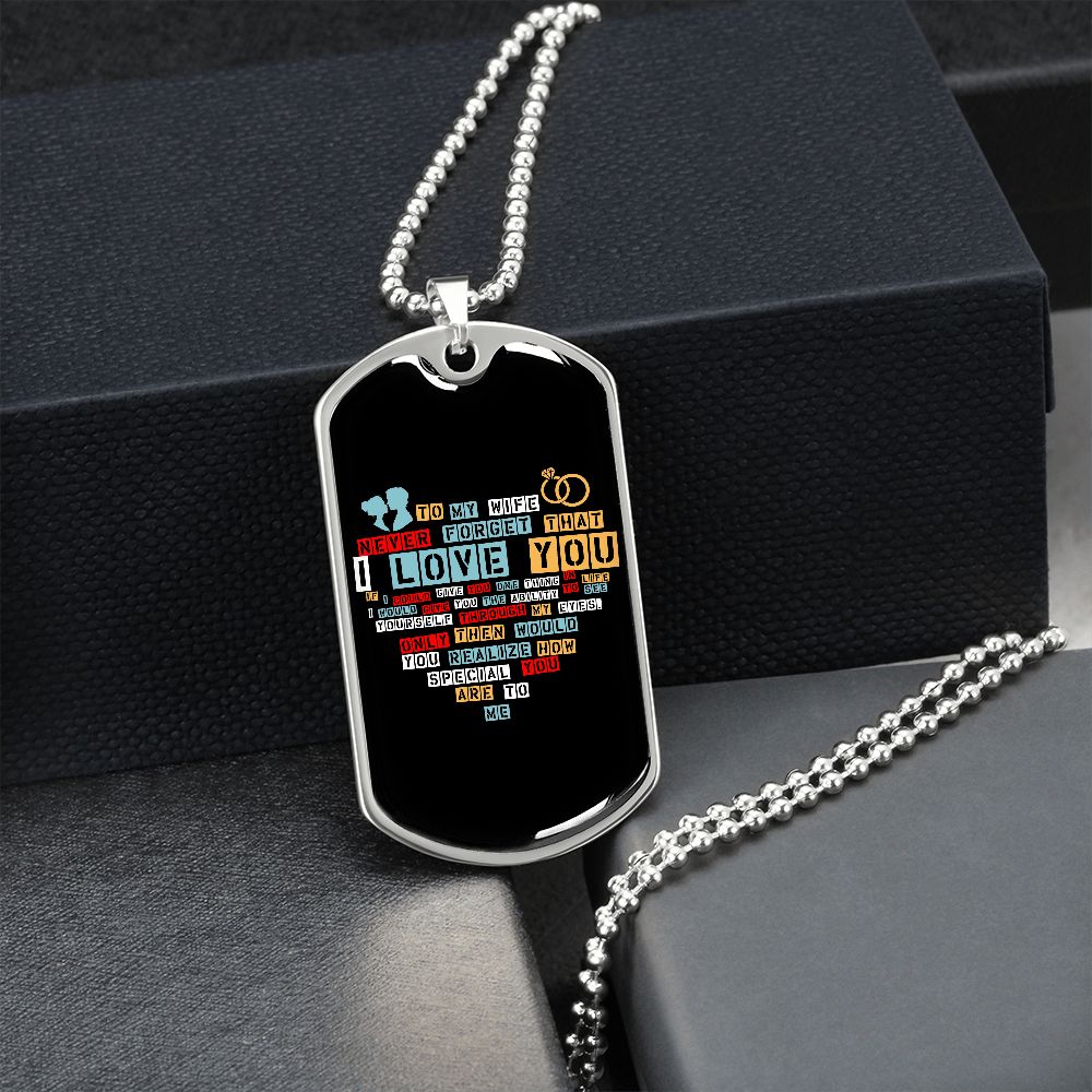 To My Wife | I Love You (Dog Tag) | Jewelry | TageUnlimited