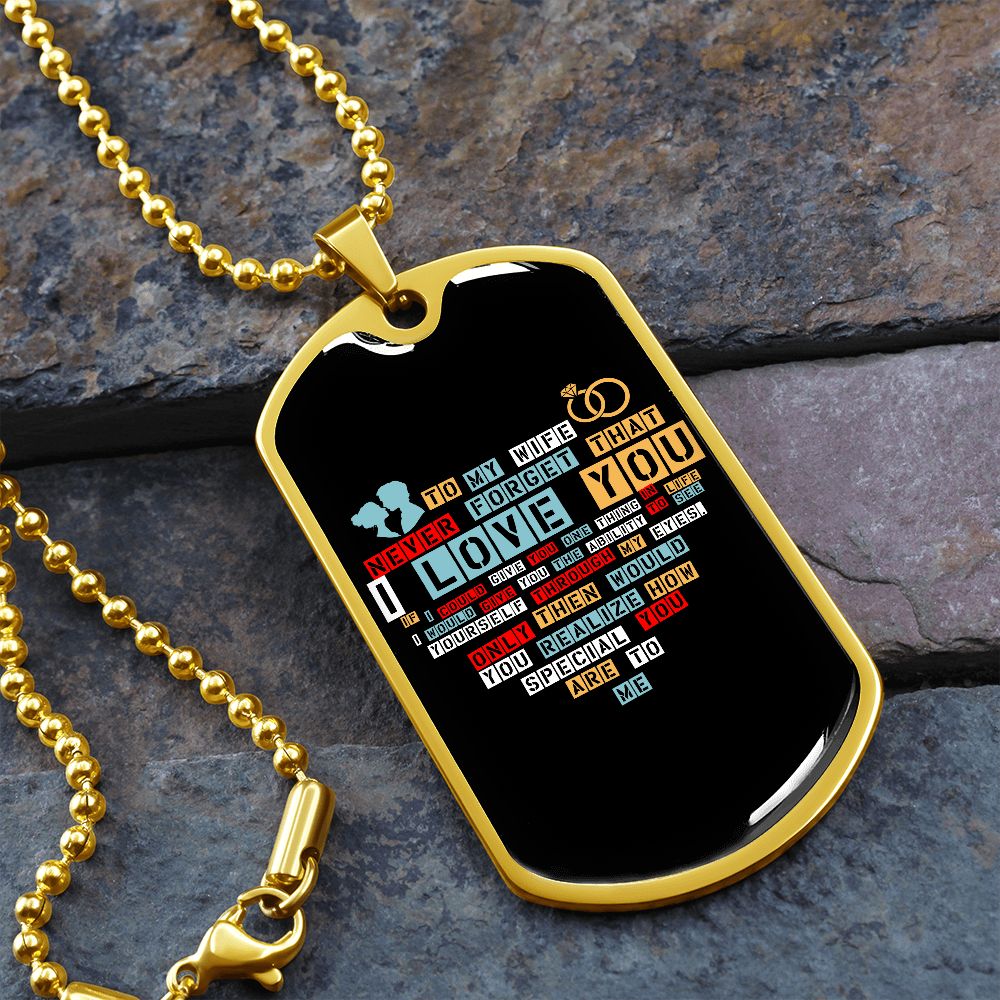 To My Wife | I Love You (Dog Tag) | Jewelry | TageUnlimited