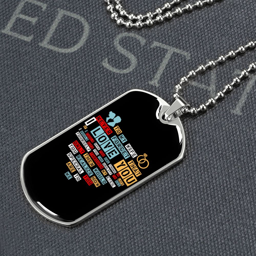 To My Wife | I Love You (Dog Tag) | Jewelry | TageUnlimited