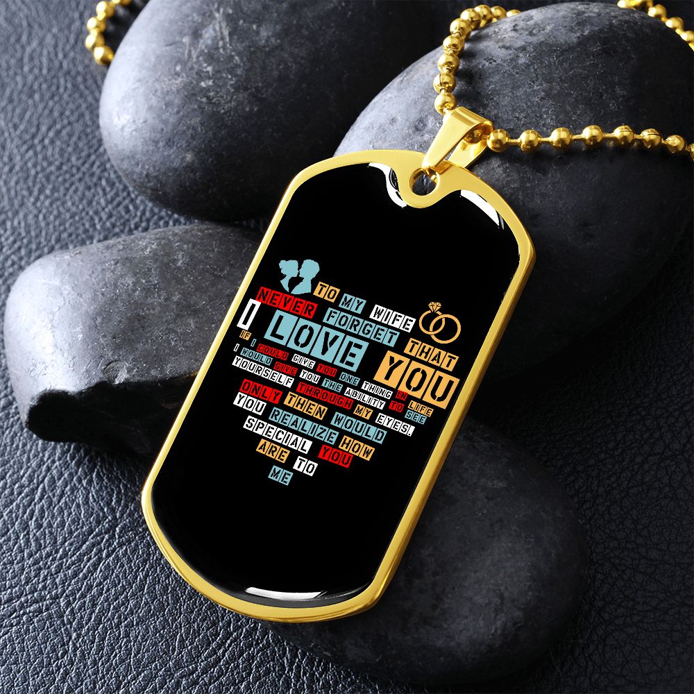 To My Wife | I Love You (Dog Tag) | Jewelry | TageUnlimited
