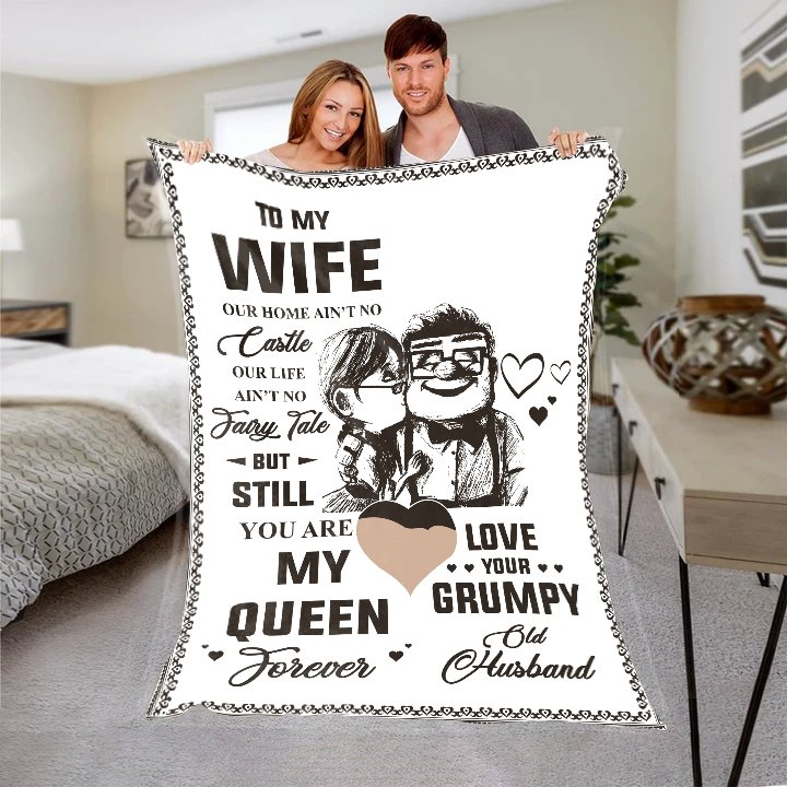 To My Wife You Are My Queen Forever Blanket. | Blanket | 50x60 Blanket, 50x60 Blankets, Blanket Gifts, Gift For Her, Gift For Wife, Gift From Husband, Letter Blanket, Wife Blanket, Wife gift idea | TageUnlimited