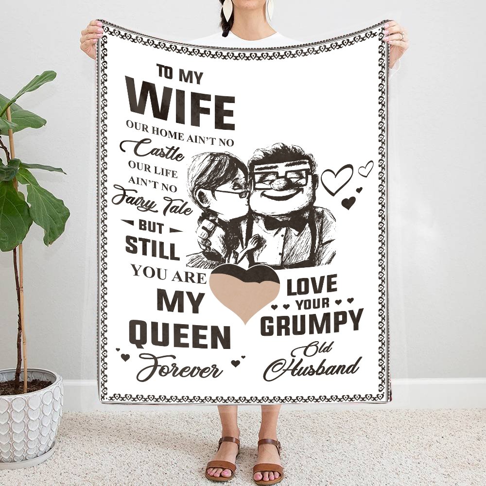 To My Wife You Are My Queen Forever Blanket. | Blanket | 50x60 Blanket, 50x60 Blankets, Blanket Gifts, Gift For Her, Gift For Wife, Gift From Husband, Letter Blanket, Wife Blanket, Wife gift idea | TageUnlimited