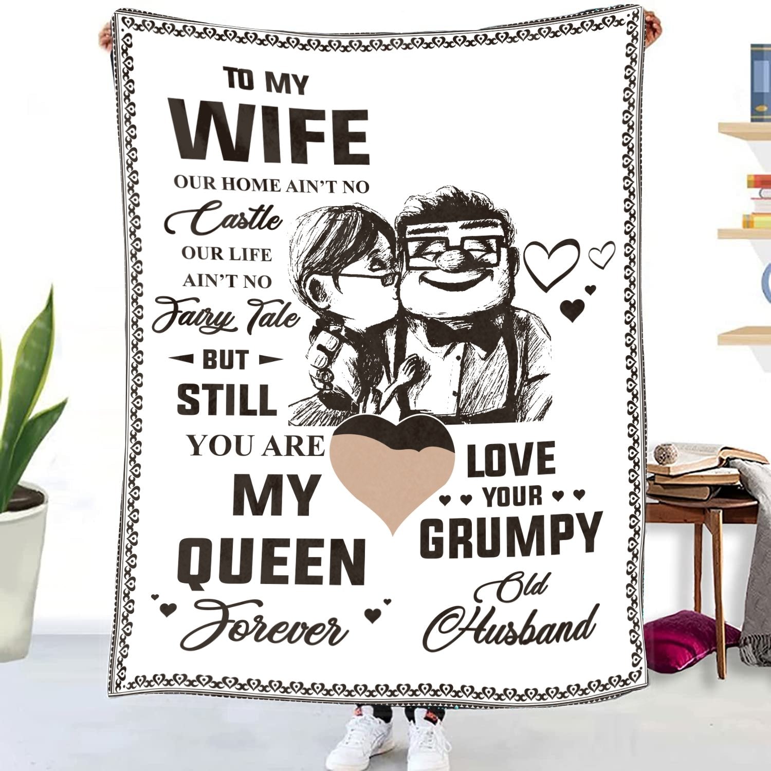 To My Wife You Are My Queen Forever Blanket. | Blanket | 50x60 Blanket, 50x60 Blankets, Blanket Gifts, Gift For Her, Gift For Wife, Gift From Husband, Letter Blanket, Wife Blanket, Wife gift idea | TageUnlimited
