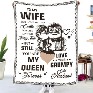 To My Wife You Are My Queen Forever Blanket. | Blanket | 50x60 Blanket, 50x60 Blankets, Blanket Gifts, Gift For Her, Gift For Wife, Gift From Husband, Letter Blanket, Wife Blanket, Wife gift idea | TageUnlimited