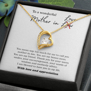 To My Wonderful Mother In Love | Jewelry | C30025TG, C30025TR, lx-C30025, PB23-WOOD, PROD-2074562, PT-781, TNM-1, USER-43062 | TageUnlimited