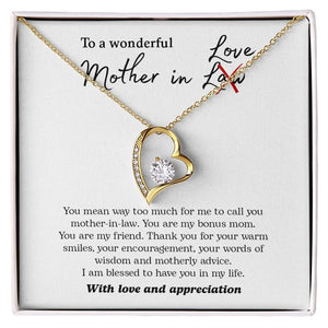 To My Wonderful Mother In Love | Jewelry | C30025TG, C30025TR, lx-C30025, PB23-WOOD, PROD-2074562, PT-781, TNM-1, USER-43062 | TageUnlimited