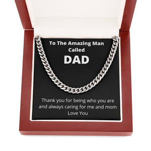 To the Amazing Man Called Dad | Cuban Necklace | Jewelry | C30184T, C30184TG, lx-C30184, PB23-WOOD, PROD-2144230, PT-1772, USER-43062 | TageUnlimited