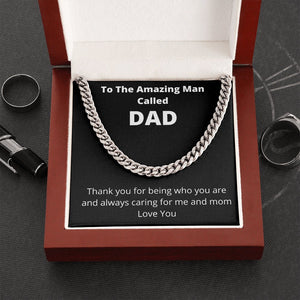 To the Amazing Man Called Dad | Cuban Necklace | Jewelry | C30184T, C30184TG, lx-C30184, PB23-WOOD, PROD-2144230, PT-1772, USER-43062 | TageUnlimited