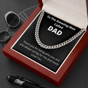 To the Amazing Man Called Dad | Cuban Necklace | Jewelry | C30184T, C30184TG, lx-C30184, PB23-WOOD, PROD-2144230, PT-1772, USER-43062 | TageUnlimited