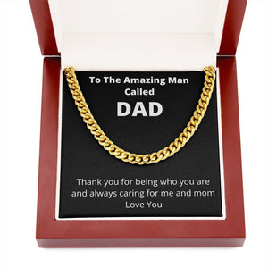 To the Amazing Man Called Dad | Cuban Necklace | Jewelry | C30184T, C30184TG, lx-C30184, PB23-WOOD, PROD-2144230, PT-1772, USER-43062 | TageUnlimited