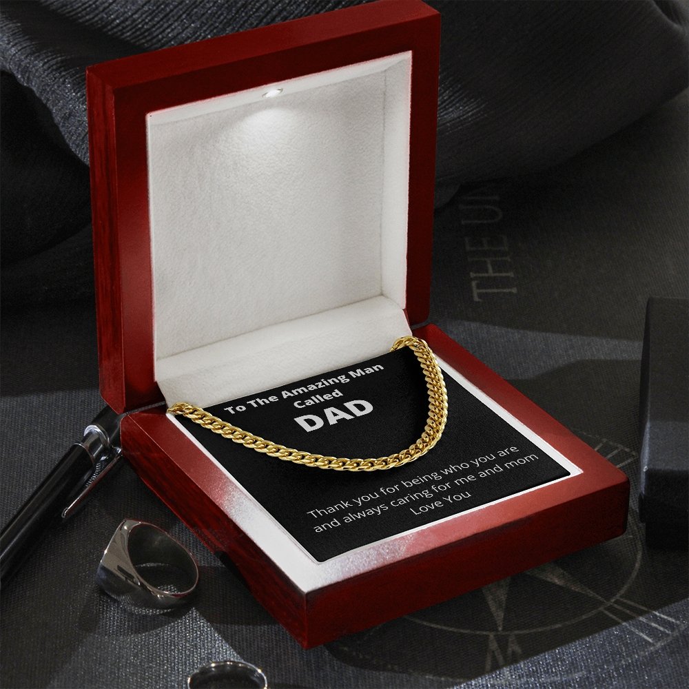 To the Amazing Man Called Dad | Cuban Necklace | Jewelry | C30184T, C30184TG, lx-C30184, PB23-WOOD, PROD-2144230, PT-1772, USER-43062 | TageUnlimited