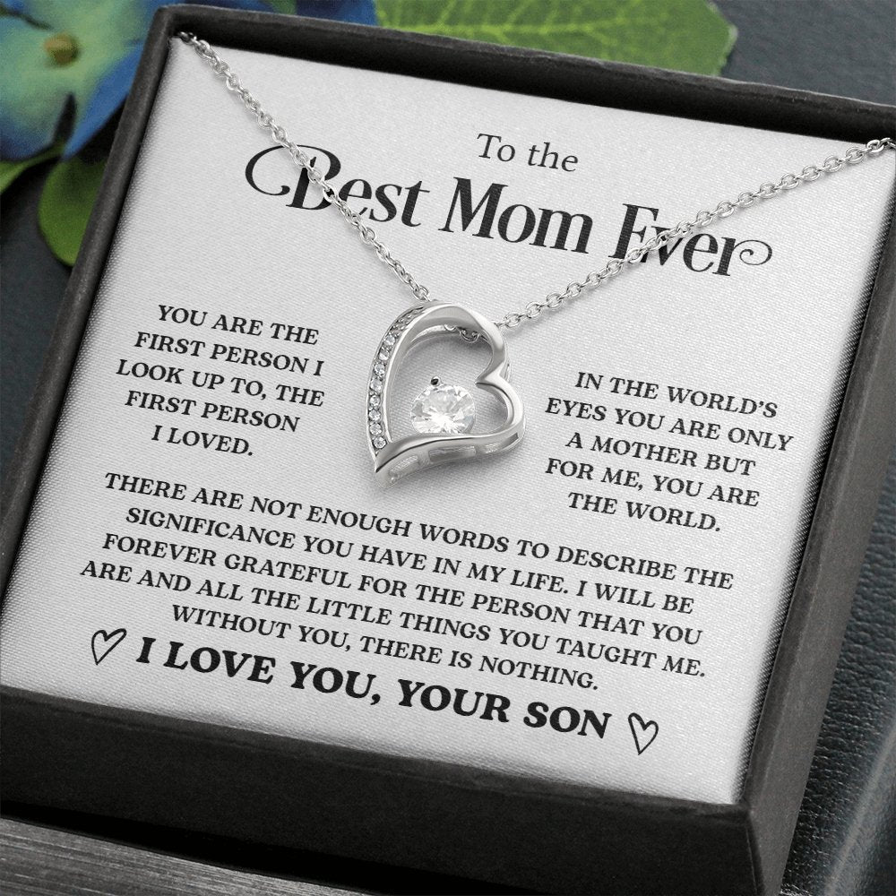 To The Best Mom Ever | You Are The first Person | Jewelry | C30025TG, C30025TR, lx-C30025, PB23-WOOD, PROD-2058869, PT-781, TNM-1, USER-43062 | TageUnlimited