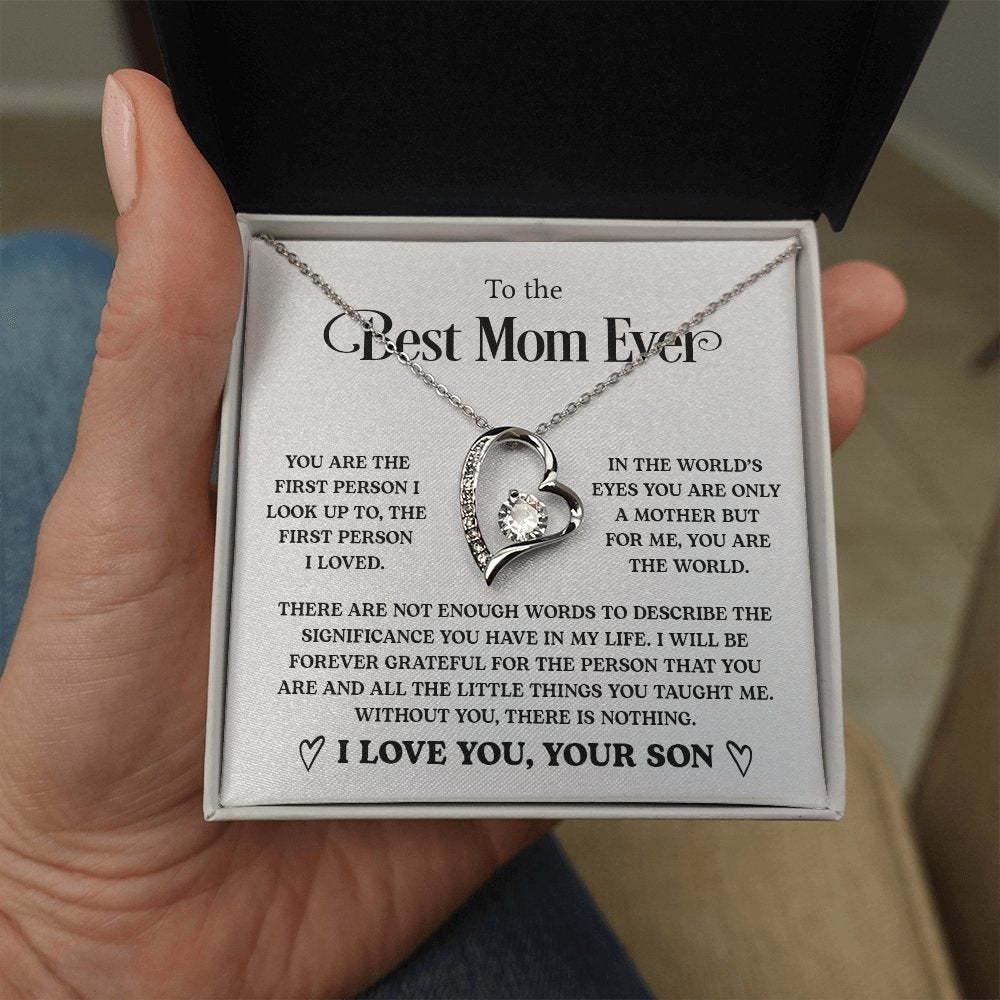 To The Best Mom Ever | You Are The first Person | Jewelry | C30025TG, C30025TR, lx-C30025, PB23-WOOD, PROD-2058869, PT-781, TNM-1, USER-43062 | TageUnlimited