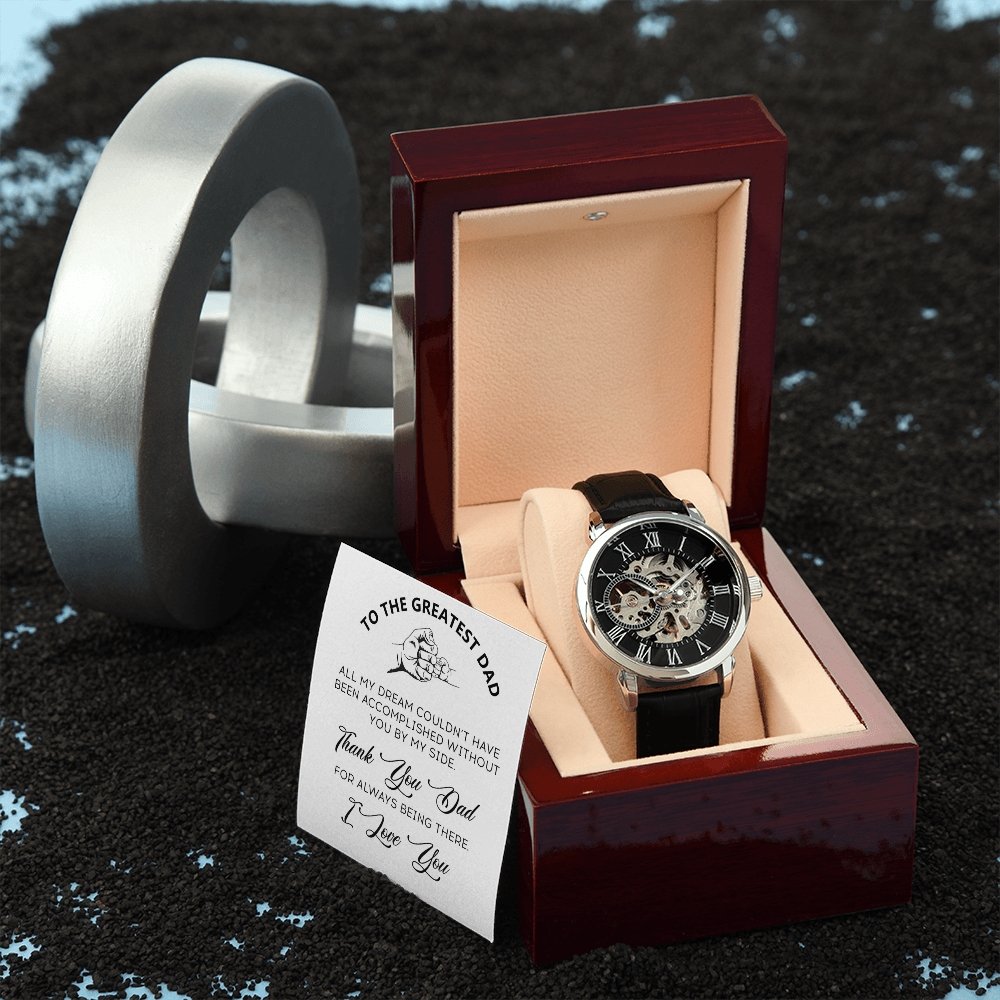 To The Greatest Dad Gift Watch | Thank You Dad For Always Being There | Jewelry | PB24-WOOD, PROD-2219694, PT-4320, USER-43062, W30044 | TageUnlimited