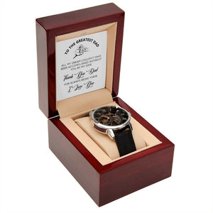 To The Greatest Dad Gift Watch | Thank You Dad For Always Being There | Jewelry | PB24-WOOD, PROD-2219694, PT-4320, USER-43062, W30044 | TageUnlimited
