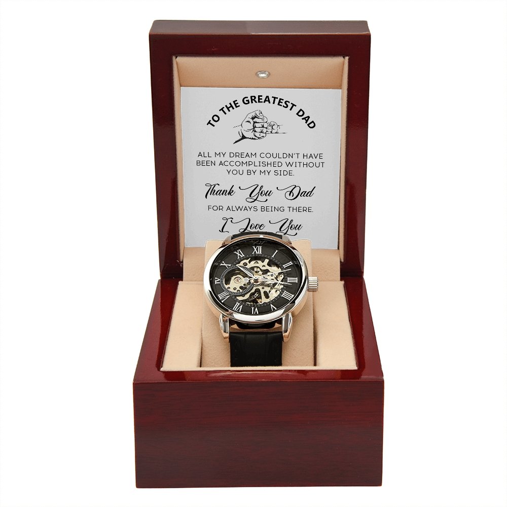 To The Greatest Dad Gift Watch | Thank You Dad For Always Being There | Jewelry | PB24-WOOD, PROD-2219694, PT-4320, USER-43062, W30044 | TageUnlimited