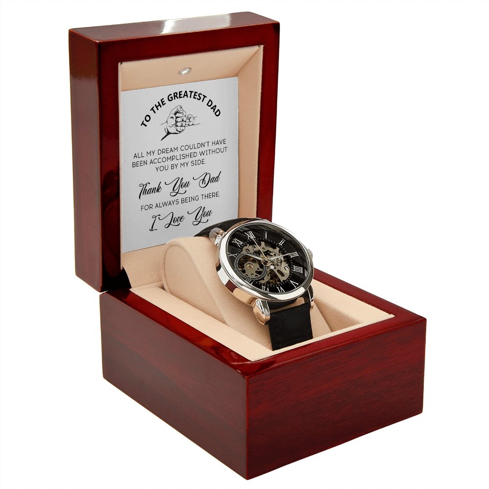 To The Greatest Dad Gift Watch | Thank You Dad For Always Being There | Jewelry | PB24-WOOD, PROD-2219694, PT-4320, USER-43062, W30044 | TageUnlimited