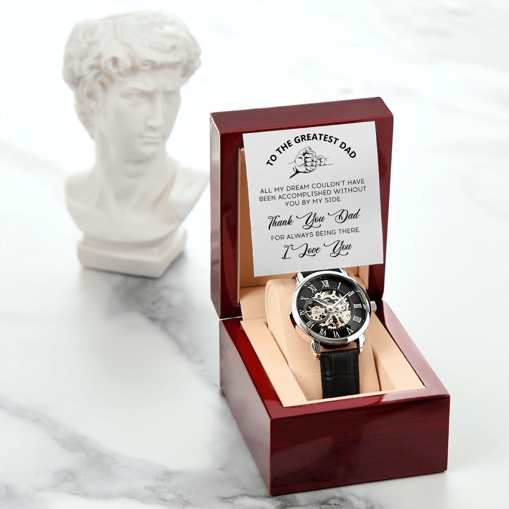 To The Greatest Dad Gift Watch | Thank You Dad For Always Being There | Jewelry | PB24-WOOD, PROD-2219694, PT-4320, USER-43062, W30044 | TageUnlimited