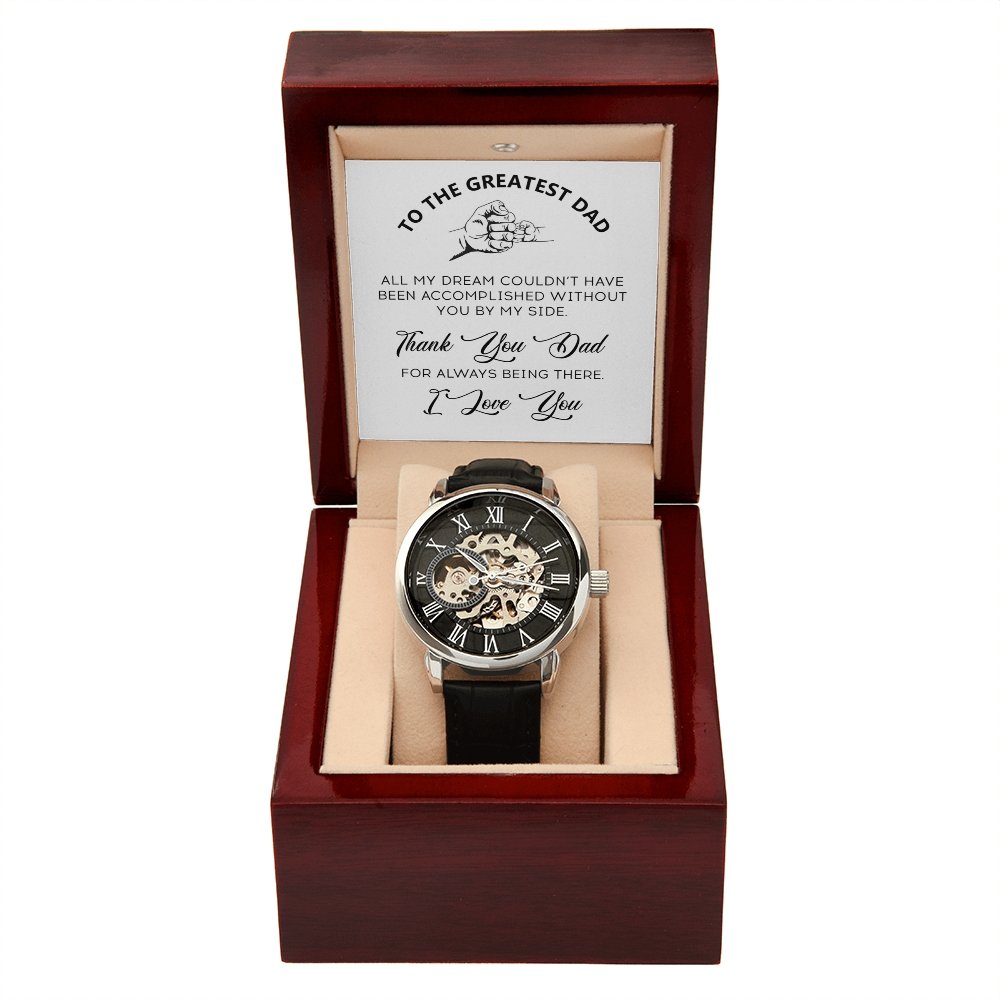 To The Greatest Dad Gift Watch | Thank You Dad For Always Being There | Jewelry | PB24-WOOD, PROD-2219694, PT-4320, USER-43062, W30044 | TageUnlimited