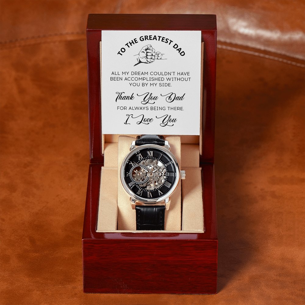 To The Greatest Dad Gift Watch | Thank You Dad For Always Being There | Jewelry | PB24-WOOD, PROD-2219694, PT-4320, USER-43062, W30044 | TageUnlimited