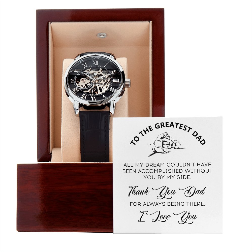 To The Greatest Dad Gift Watch | Thank You Dad For Always Being There | Jewelry | PB24-WOOD, PROD-2219694, PT-4320, USER-43062, W30044 | TageUnlimited