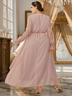 Women Plus Size Maxi Dresses  New Luxury Chic Elegant Long Sleeve Sequin Muslim Turkey Evening Party Wedding Clothing | TageUnlimited