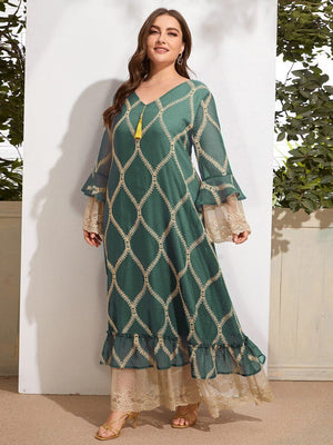 TOLEEN Women Plus Size Maxi Dresses  Spring Large Long Abaya Casual Elegant Evening Party Festival Muslim Oversized Clothing | TageUnlimited