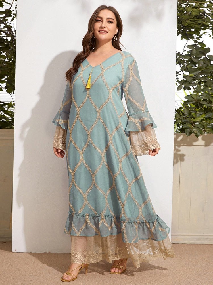TOLEEN Women Plus Size Maxi Dresses  Spring Large Long Abaya Casual Elegant Evening Party Festival Muslim Oversized Clothing | TageUnlimited