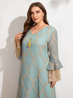 TOLEEN Women Plus Size Maxi Dresses  Spring Large Long Abaya Casual Elegant Evening Party Festival Muslim Oversized Clothing | TageUnlimited