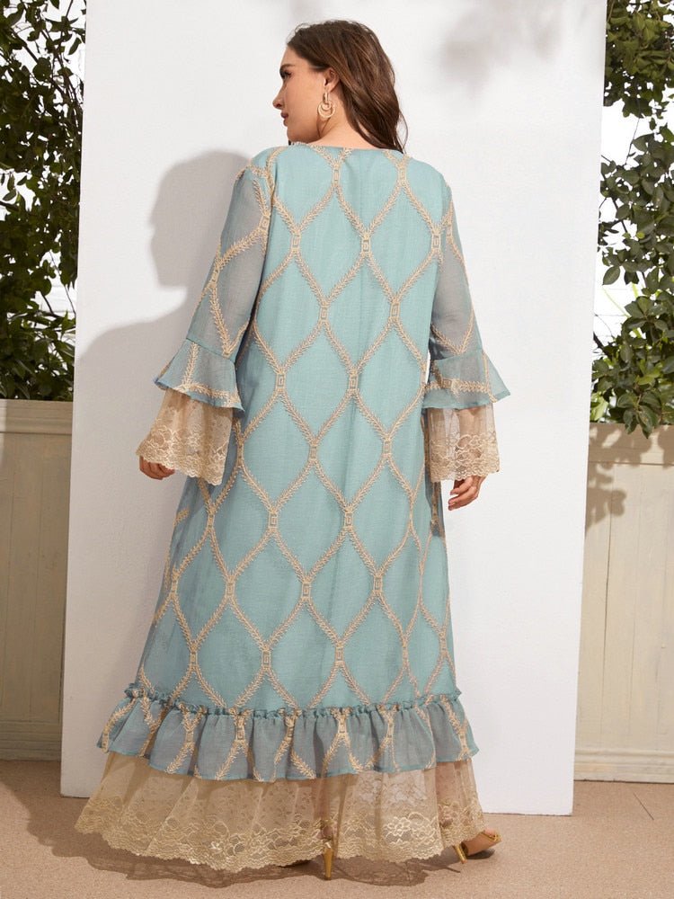 TOLEEN Women Plus Size Maxi Dresses  Spring Large Long Abaya Casual Elegant Evening Party Festival Muslim Oversized Clothing | TageUnlimited