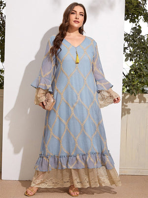 TOLEEN Women Plus Size Maxi Dresses  Spring Large Long Abaya Casual Elegant Evening Party Festival Muslim Oversized Clothing | TageUnlimited