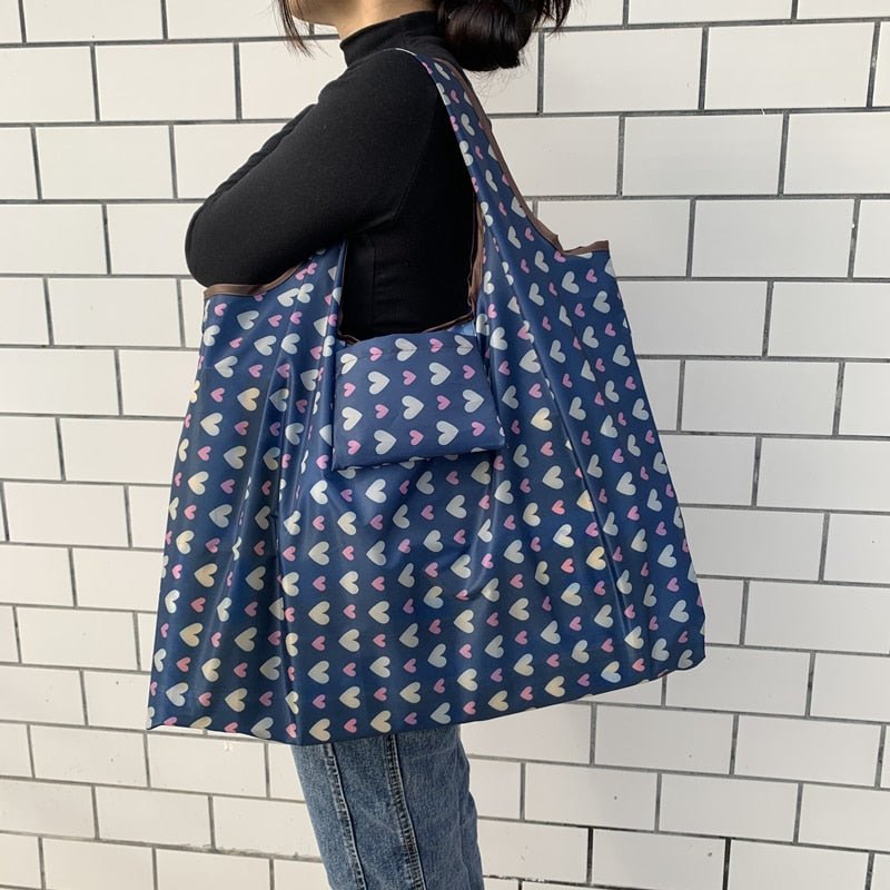 Tote ECO Reusable Polyester Portable Shoulder Women&#39;s Handbags Folding Pouch Shopping Bag Storage Travel Grocery Fashion Pocket | 0 | TageUnlimited