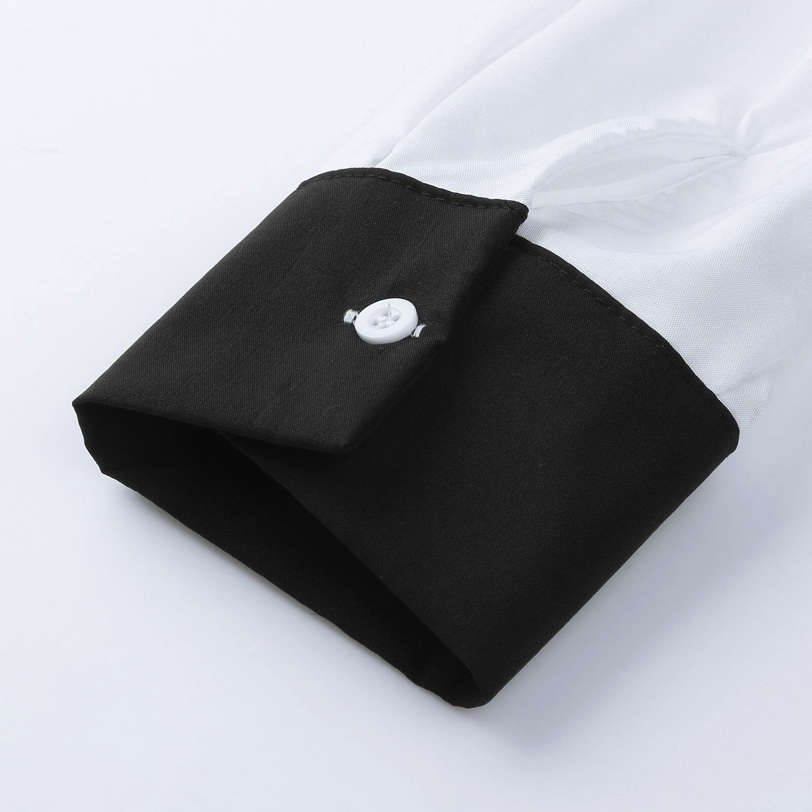 Traditional Muslim Clothing Contrast Color Muslim Dress Middle East Jubba Thobe Men Robe w/ Long Sleeves Mandarin Neck | TageUnlimited