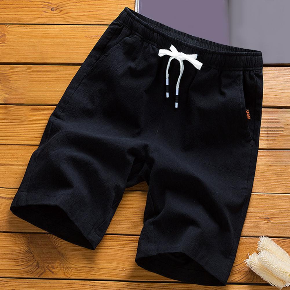 Trendy Men Shorts Summer Mid-Waist Thin Elastic Waist Knee Length Pants Short Pants Ice Silk | TageUnlimited
