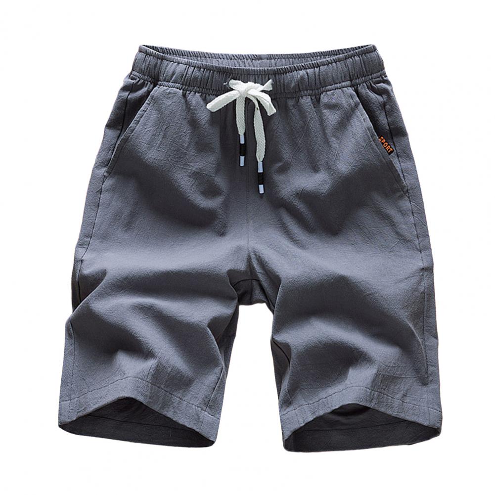 Trendy Men Shorts Summer Mid-Waist Thin Elastic Waist Knee Length Pants Short Pants Ice Silk | TageUnlimited
